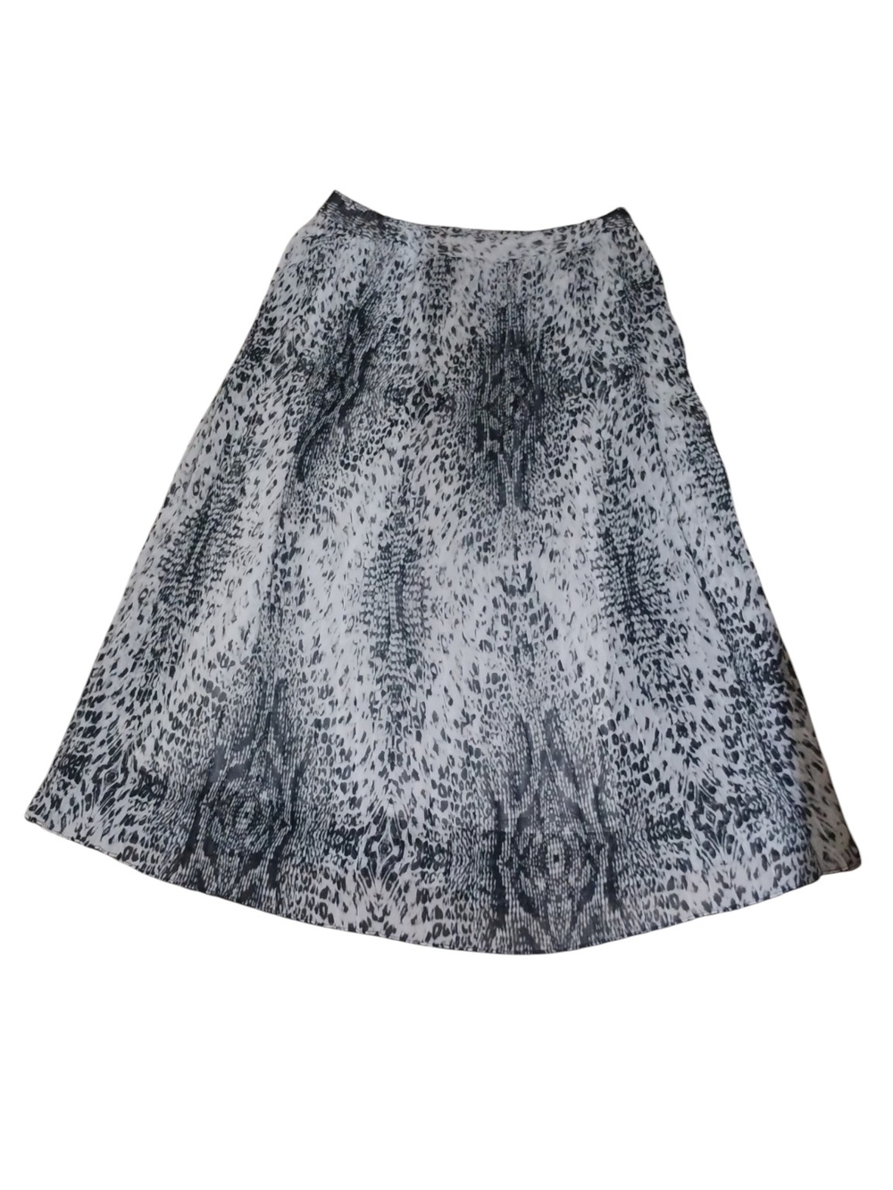 New York & Company Black and White Printed A-Line Skirt Maxi SZ L